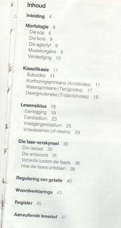 SPRINKANE - W M DE VILLIERS (DIE INSIG-REEKS 1 STE UITGAWE1982)