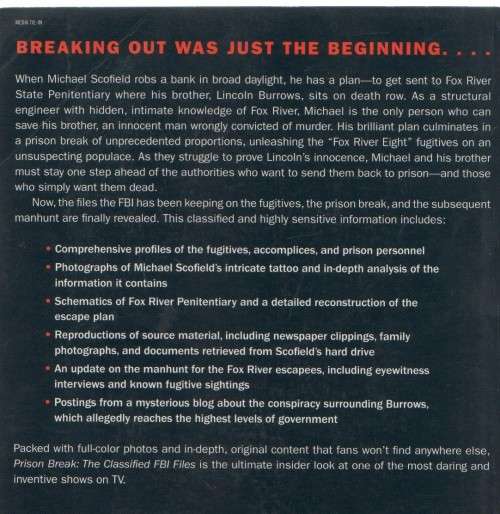 PRISON BREAK , THE CLASSIFIED FBI FILES - PAUL RUDITIS (2007)