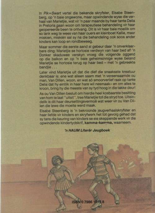 PIK = SWART - ELSABE STEENBERG (1 STE UITGAWE 1985) GETEKEN