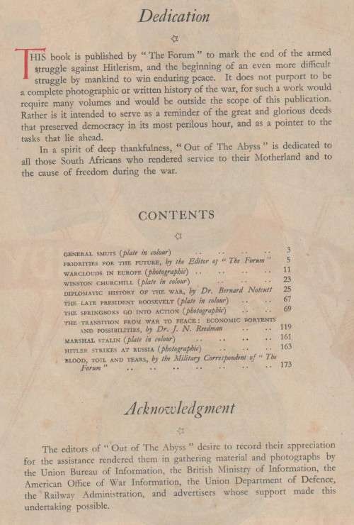 OUT OF THE ABYSS, HISTORY OF WORLD WAR II (OLD)