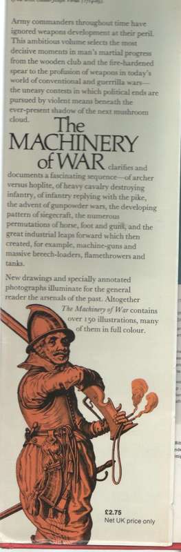 THE MACHINERY OF WAR, AN ILLUSTRATED HISTORY OF WEAPONS - PETER YOUNG (1 ST PUBL 1973)