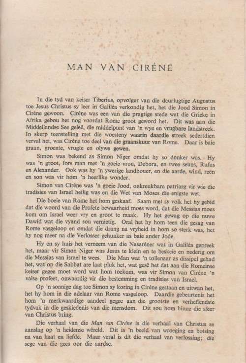 MAN VAN CIRENE - F A VENTER (6 DE DRUK 1959)