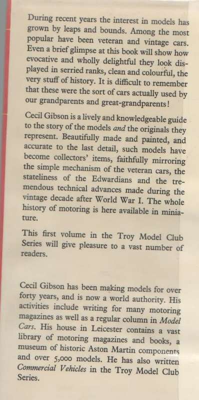 VETERAN & VINTAGE CARS - CECIL GIBSON (1 ST PUBLISHED 1970)