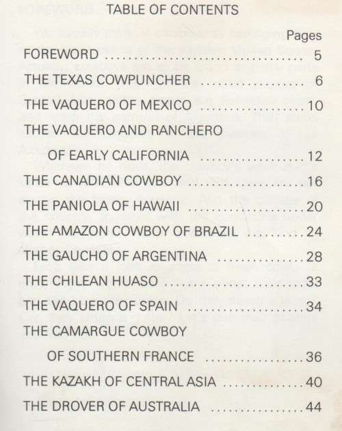 ABOUT COWBOYS ROUND THE WORLD  (1 ST PUBLISHED 1966)