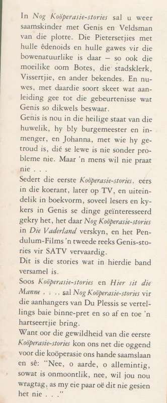 NOG KOOPERASIE-STORIES - P G DU PLESSIS (1STE UITGAWE 1985)