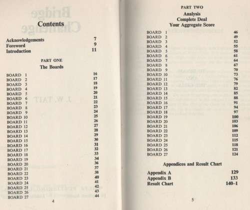 BRIDGE CHALLENGE - J W TAIT (1974)