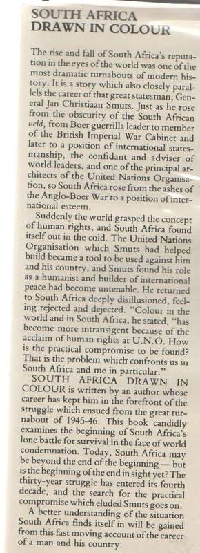 SOUTH AFRICA DRAWN IN COLOUR , THE SMUTS YEARS 1945 -1946 (1 ST PUBL 1980)