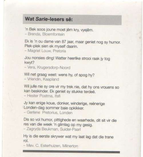 SARIE, OP DIE MAN AF - ANDRE LE ROUX (2 DE DRUK 2000)