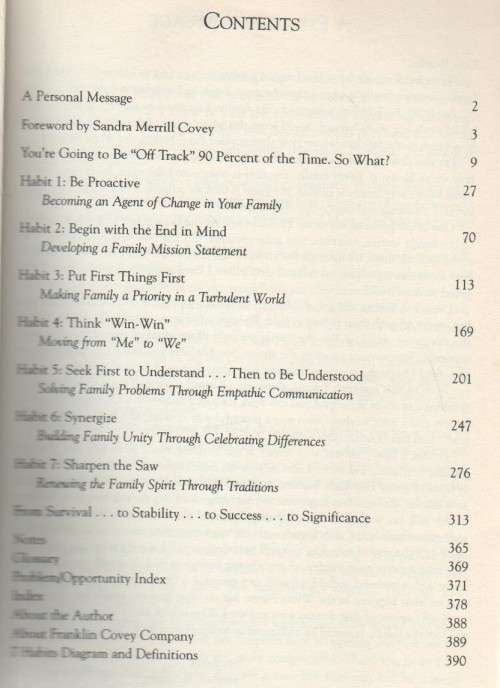 THE 7 HABITS OF HIGHLY EFFECTIVE FAMILIES - STEPHEN R COVEY (1 ST PUBLISHED 1999)