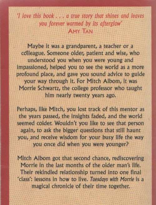 TUESDAYS WITH MORRIE - MITCH ALBOM (1999)