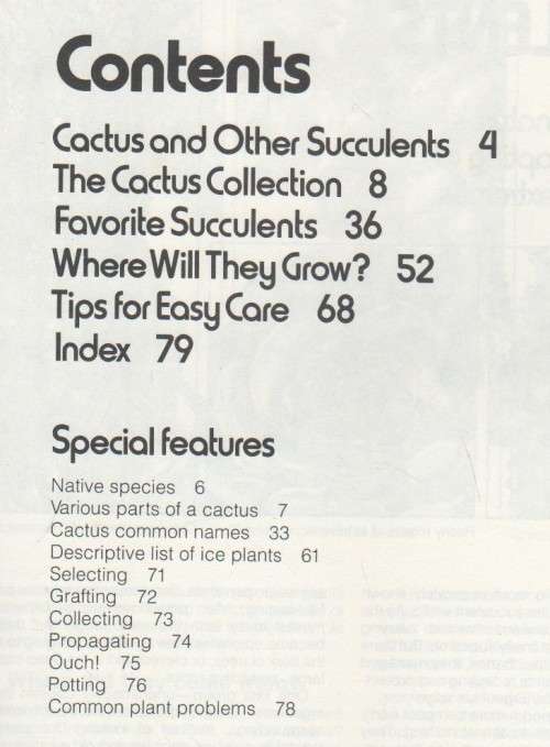 CACTUS AND SUCCULENTS - A SUNSET BOOK  AND SUNSET MAGAZINE (1978)