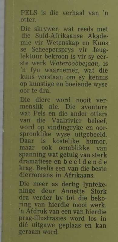 PELS - BEN VENTER ( 3 DE OPLAAG 1972) JEUGVERHAAL