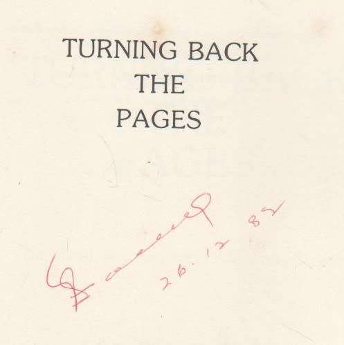 TURNING BACK THE PAGES - SID FOURIE (SIGNED BY AUTHOR)