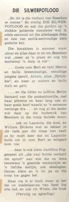 DIE SILWERPOTLOOD - MIKRO (6 DE DRUK 1965)