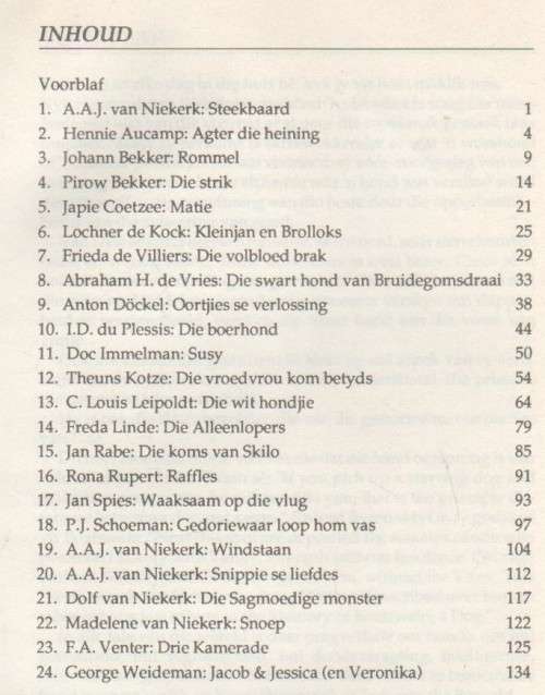 STEEKBAARD, DIE BESTE AFRIKAANSE HONDESTORIES - A H DE VRIES (1 STE UITGAWE 1989)