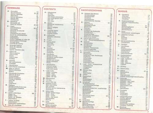 504 PEUGEOT, INSTRUCTIONS/MAINTENANCE / AANWYSINGS EN INSTANDHOUDING