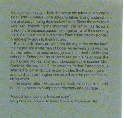 SECRET OF THE EAGLES - DESMOND GREIG (SANLAM PRIZE FOR YOUTH LITERATURE 1985)
