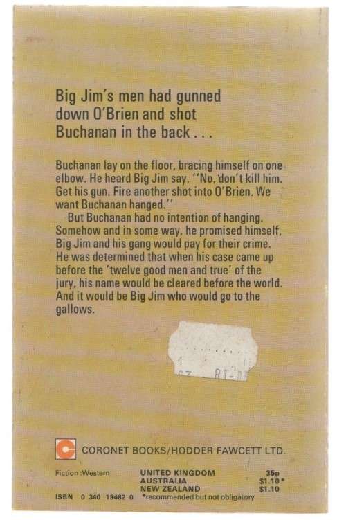 BUCHANAN ON THE RUN - JONAS WARD (1975) WESTERN