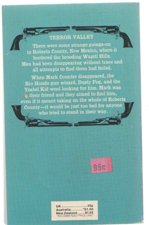 TERROR VALLEY - J T EDSON ( CORGI WESTERN, NO.27 -1974)