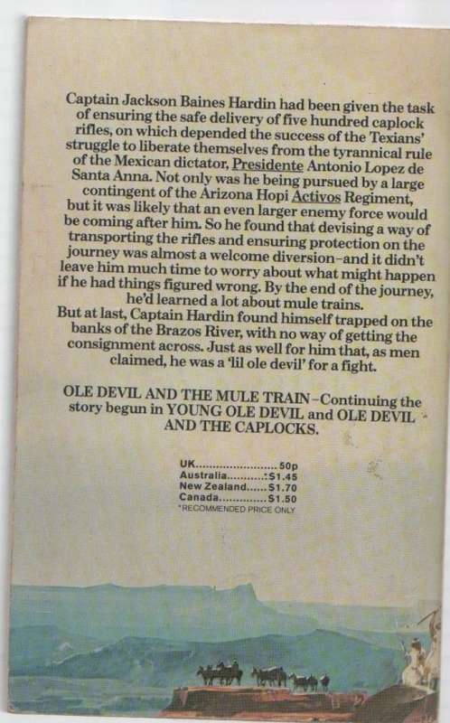 OLE DEVIL AND THE MULE TRAIN - J T EDSON (CORGI WESTERN, NO.79 -1976)