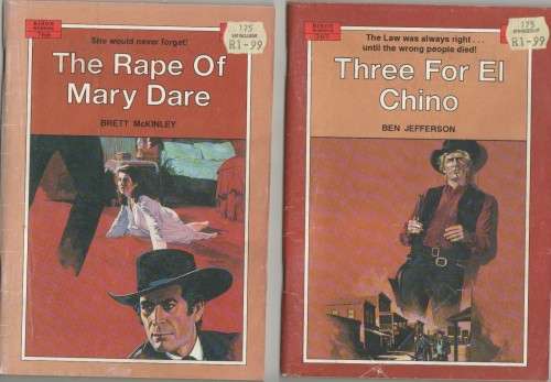 FIVE BISON WESTERN PAPERBACKS (CAFE BOOKS)
