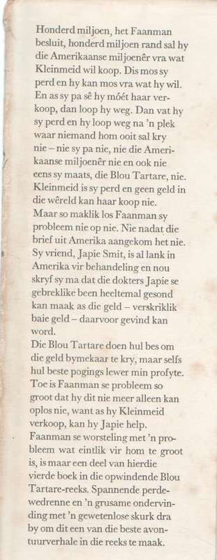 DIE RENPERD, DIE BLOU TARTARE NOMMER 4 - H S VAN BLERK (2 DE DRUK 1973)