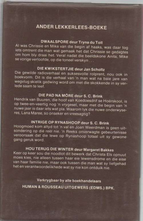 PLEK VAN DIE BRUIN GEESTE - ELSABE STEENBERG (1 STE UITGAWE 1975)