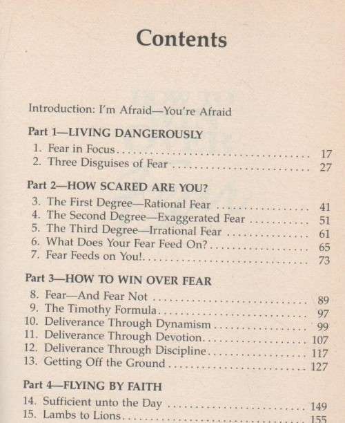 HOW TO WIN OVER FEAR, A PRACTICAL FORMULA FOR SUCCESSFUL LIVING  - JOHN HAGGAI (1987)