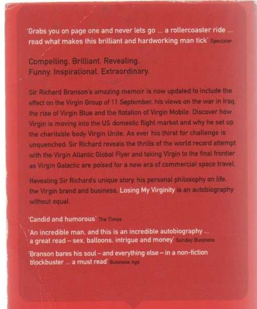 THE AUTOBIOGRAPHY, LOSING MY VIRGINITY - RICHARD BRANSON (2005)