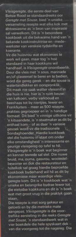 GEREGTE MET SOUSE , VLEISGEREGTE - BETSIE ROOD (1 STE DRUK 1974)