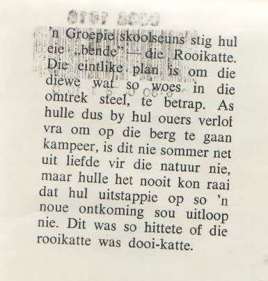 DIE ROOIKATTE WORD SPEURDERS - TONIE ROUX (6 DE DRUK 1970)