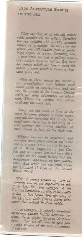 TRUE ADVENTURE STORIES OF THE SEA - PETER GREY (1 ST PUBLISHED 1968)