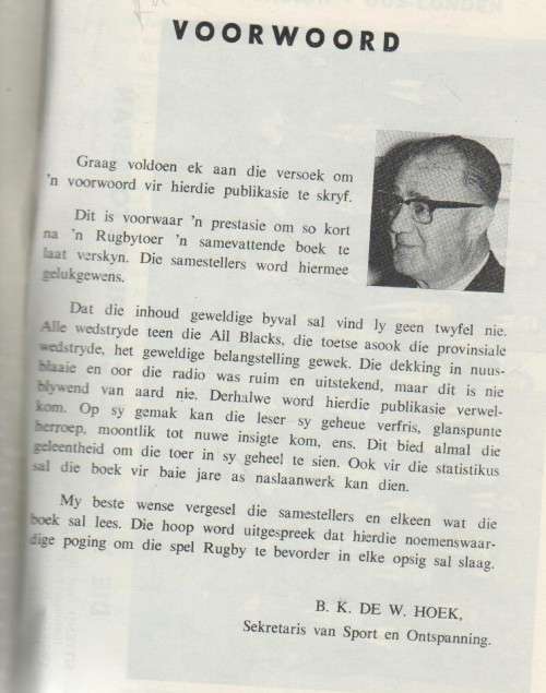 DIE 1970 ALL BLACKS IN SUID-AFRIKA , VERSLAG JAARBOEK NO 1 - AWIE LABUSCHAGNE