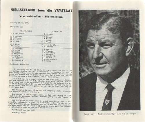 DIE 1970 ALL BLACKS IN SUID-AFRIKA , VERSLAG JAARBOEK NO 1 - AWIE LABUSCHAGNE