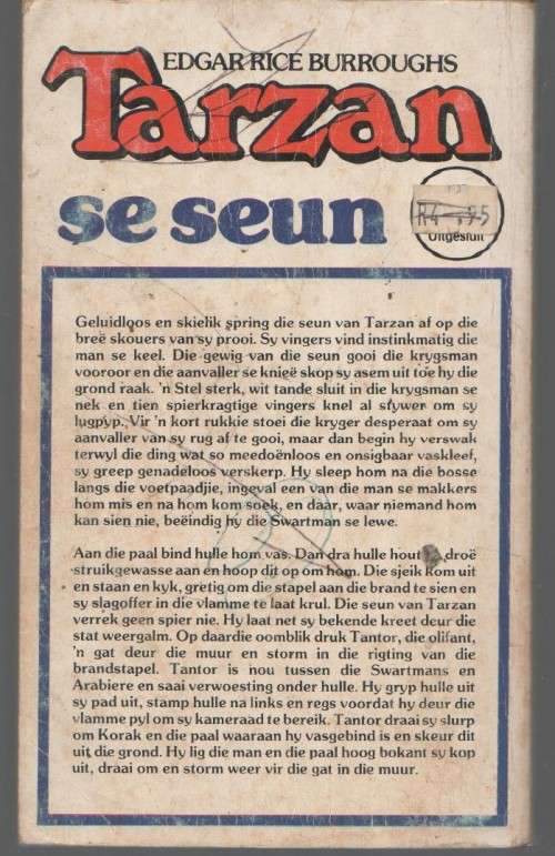 TARZAN SE SEUN, NO 4 - EDGAR RICE BURROUGHS (1 STE UITGAWE 1983)