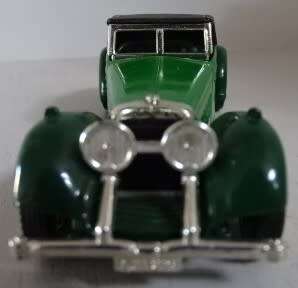 GREEN MATCHBOX MODELS OF YESTERYEAR NO Y17, 1938 HISPANO-SUIZA, MADE IN ENGLAND . LESNEY PRODUCT