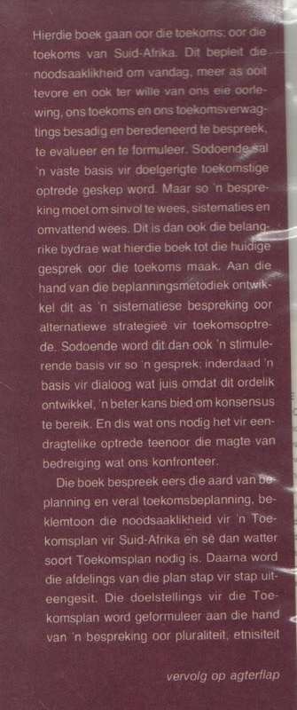 TOEKOMSPLAN SUID-AFRIKA, `N BASIS VIR DIALOOG - P ROELF BOTHA (1 STE UITGAWE 1978)