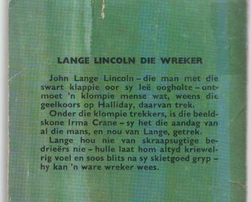 LANGE LINCOLN DIE WREKER - MELT MALAN (PROTEA BOEKE -WESTERN)