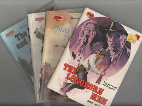FOUR PAPERBACK CAFE BOOKS, MIXED, WESTERN AND OTHERS