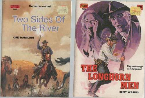 FOUR PAPERBACK CAFE BOOKS, MIXED, WESTERN AND OTHERS