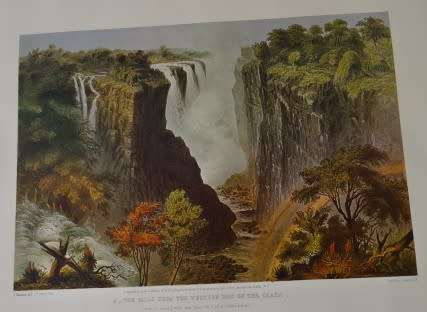 11 PRINTS OF THE FIRST PAINTINGS OF THE VICTORIA FALLS - ZAMBESI RIVER BY THOMAS BAINES (PUBL 1969)