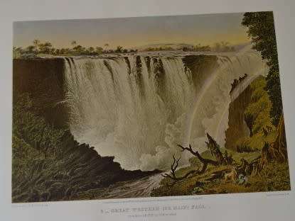 11 PRINTS OF THE FIRST PAINTINGS OF THE VICTORIA FALLS - ZAMBESI RIVER BY THOMAS BAINES (PUBL 1969)