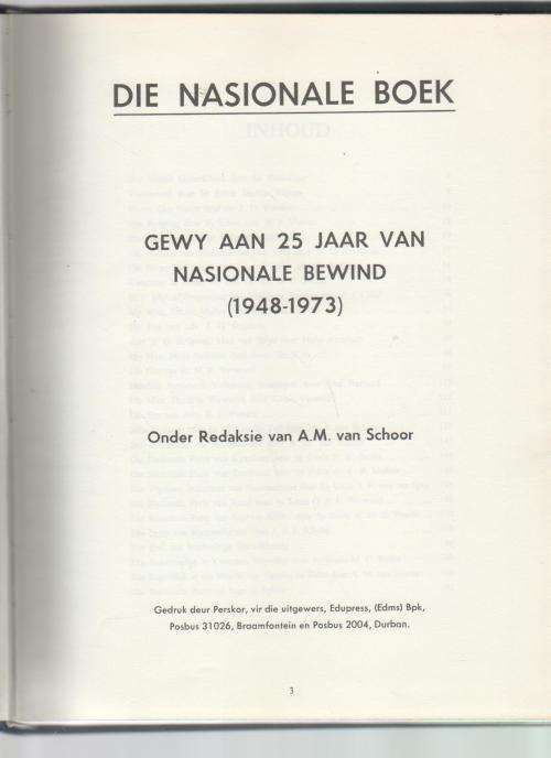 DIE NASIONALE BOEK 1948 - 1973