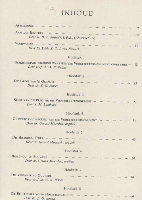 DIE VOORTREKKERMONUMENT PRETORIA , AMPTELIKE GIDS (7 DE DRUK 1972)
