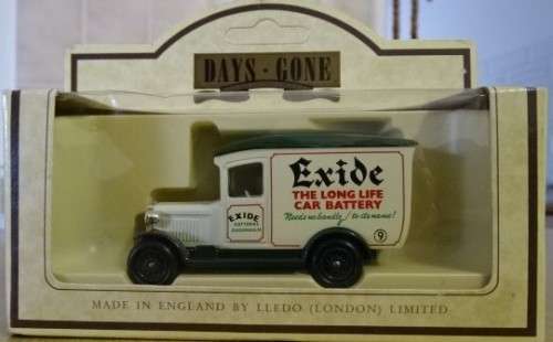 DIE CAST MODEL, DAYS-GONE - 1934 CHEVROLET VAN. EXIDE BATTERIES (MADE IN ENGLAND)