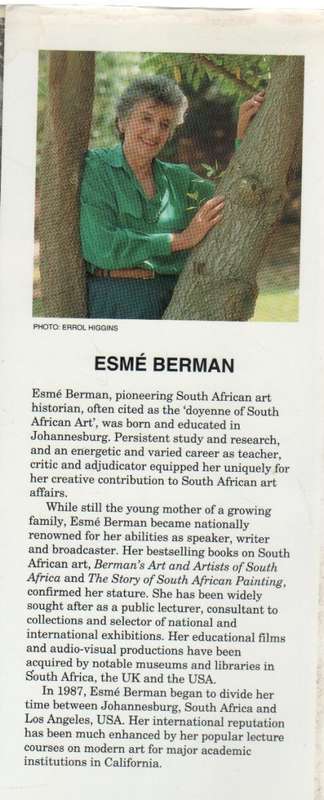 PAINTING IN SOUTH AFRICA - ESME BERMAN (1 ST EDITION 1993)