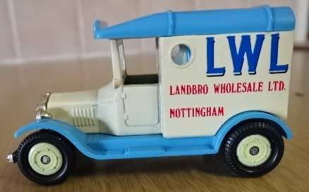 CORGI T FORD VAN, LANDBRO WHOLESALE LTD NOTTINGHAM (MADE IN BRITIAN)