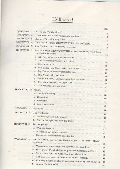 ONS EIE BOEKIE, DIE VOORTREKKERS SE HANDLEIDING VIR DRAWWERTJIES EN PENKOPPE (1964)