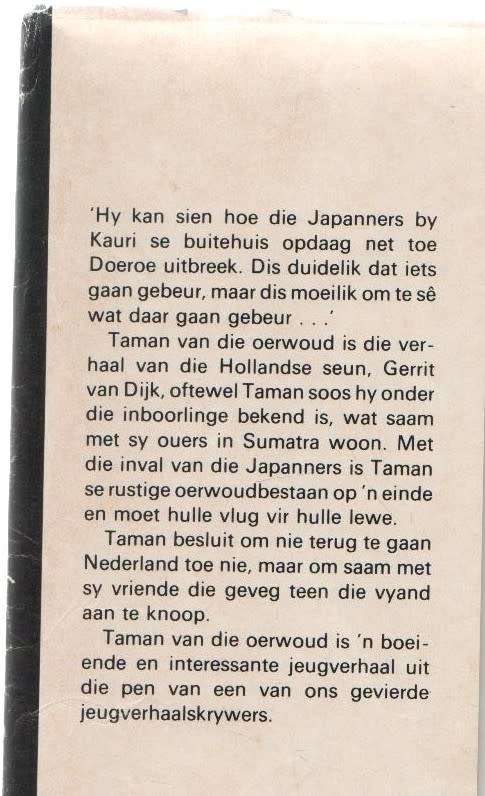 TAMAN VAN DIE OERWOUD - W S SUTHERLAND  (2 DE DRUK 1982)