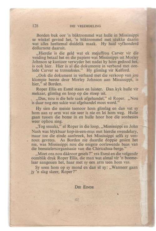 DIE VREEMDELING - MELT MALAN (SEBRA-UITGAWE, KAFEE-BOEKIE)